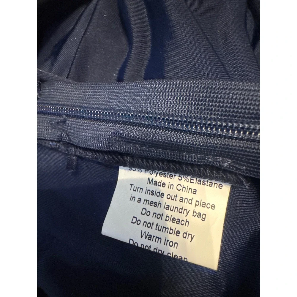 Petal&Pup Sutton Navy Velvet Two Piece Strapless Peplum Top Wide Leg Pants XL